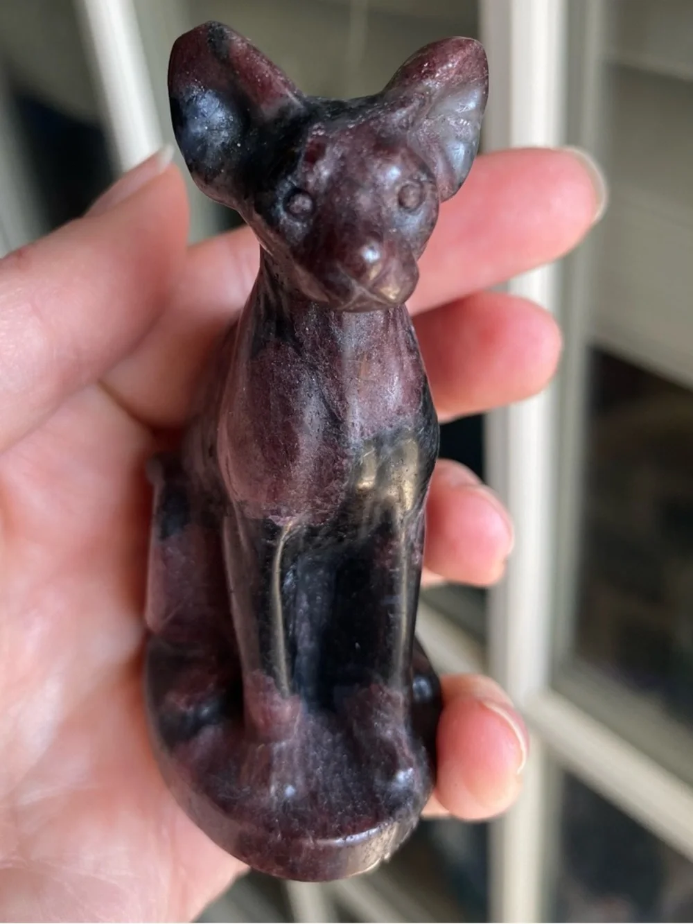 Garnet Sphinx Kitty Figurine